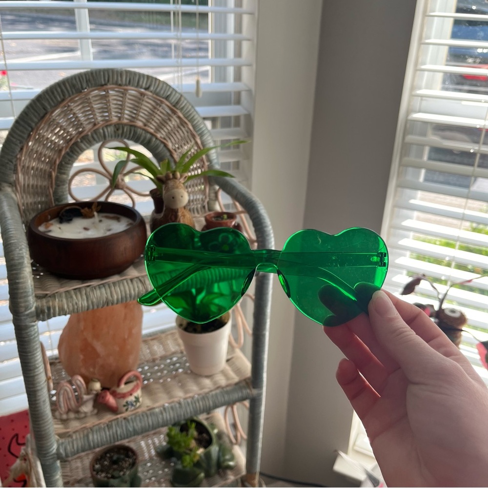 Transparent green glasses